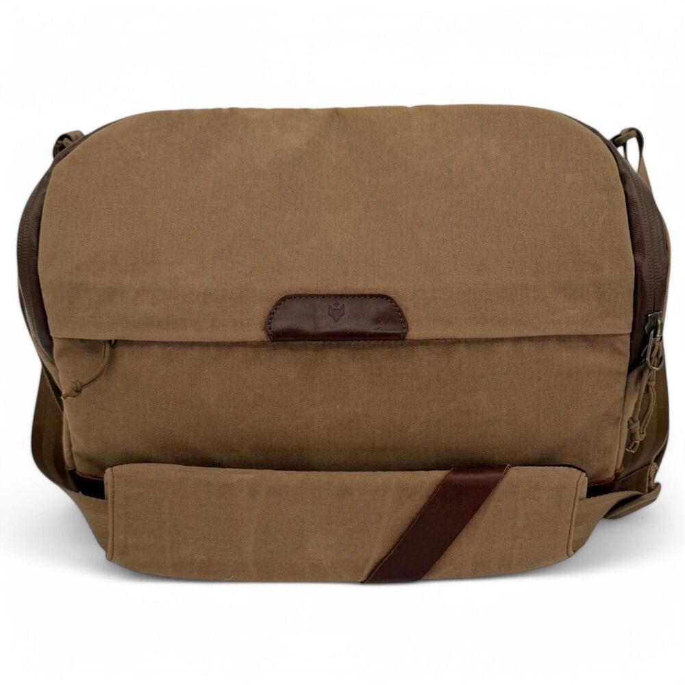 Clever Supply Co 6L Camera Sling Waxed Canvas Leather Bag Tan - Picture 2 of 16